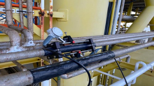 Flow measurement services with Ultrasonic Clamp-on meter for Petronas
